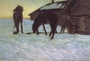 Valentin Serov Colts at a Watering-Place. oil painting on canvas